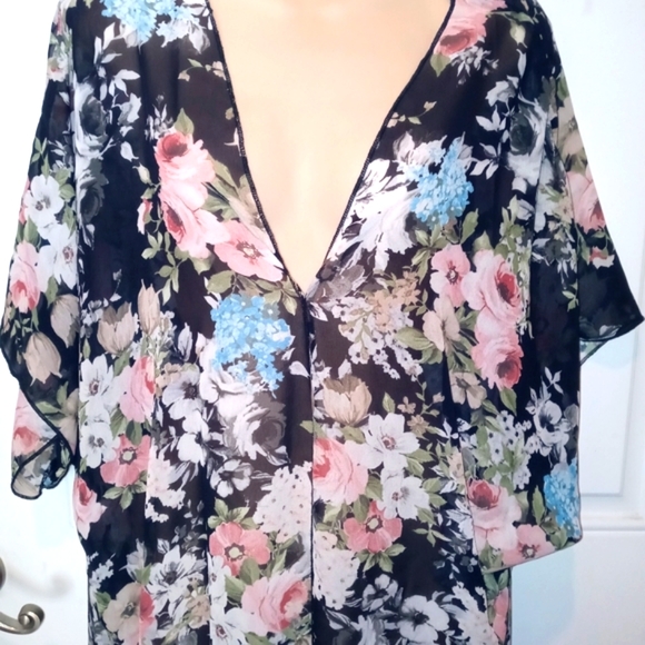 Vibe Sportswear Long Kimono Jacket Top,, XL 14/16 - Picture 4 of 8